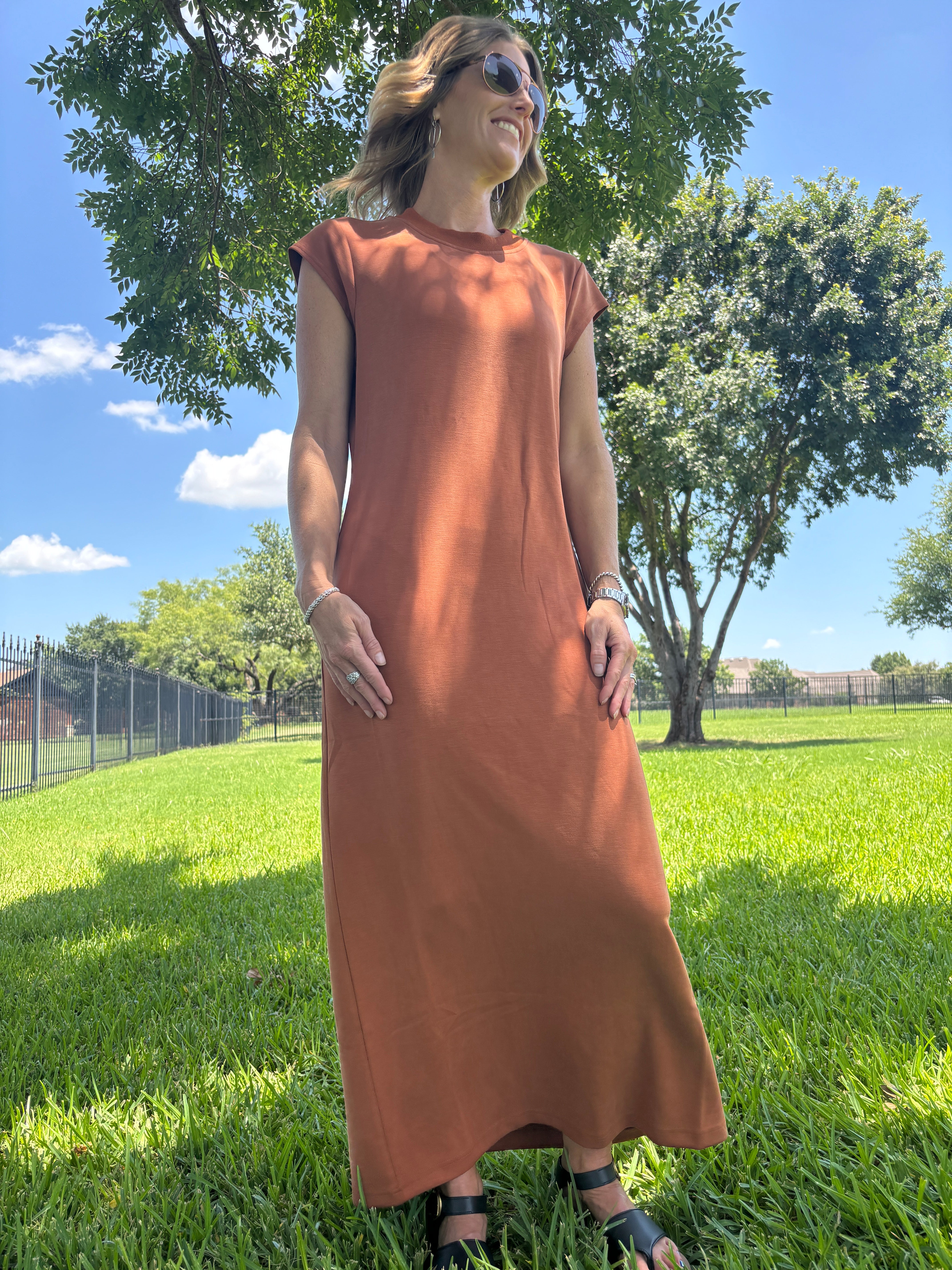 Not Your Basic Chestnut Brown Dress