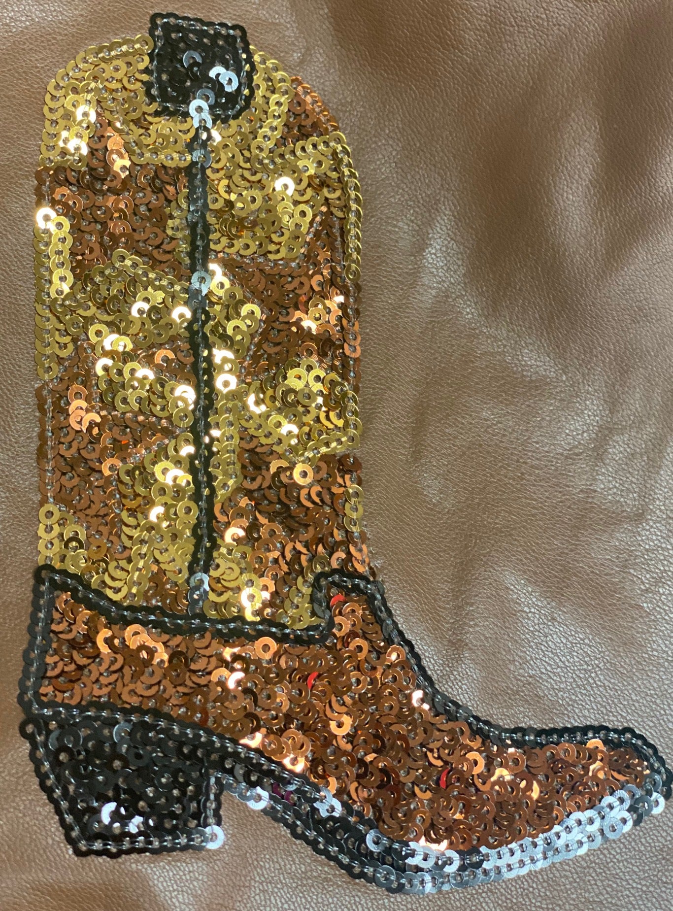 Sequin Boot Faux Leather Colorblock Dress