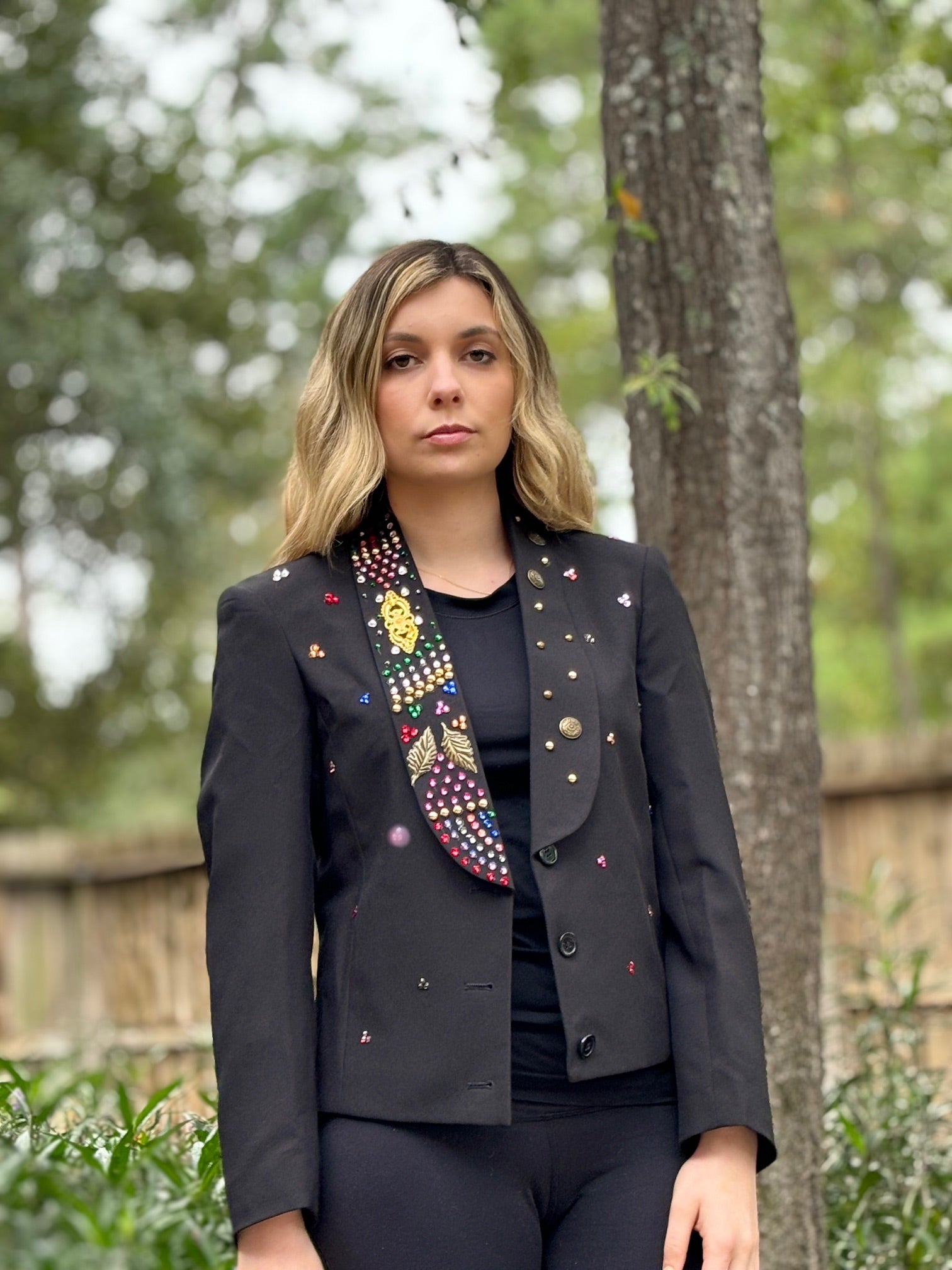 Black Rhinestone Bolero Jacket