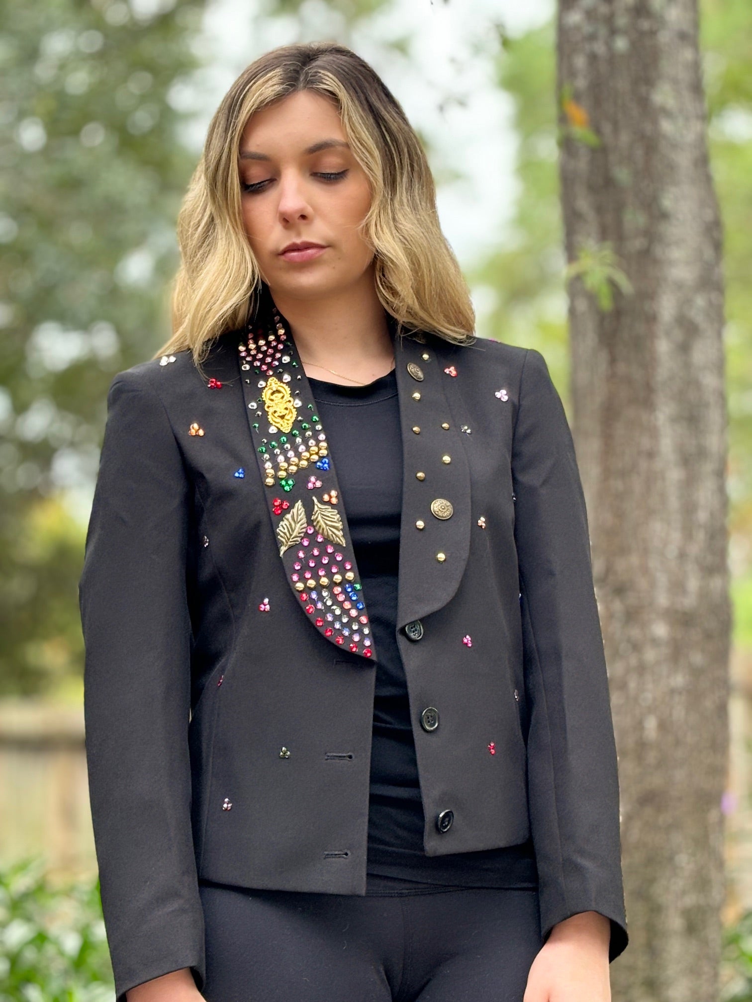 Black Rhinestone Bolero Jacket