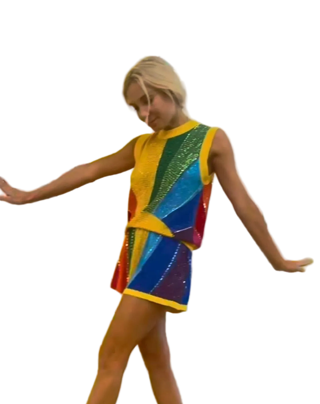 Queen of Sparkles Rainbow Sunshine Rhinestone Top