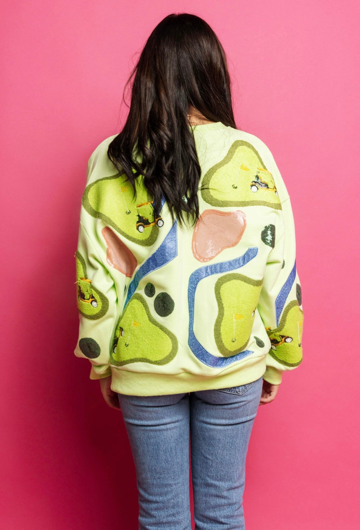 Queen of Sparkles Green Golf Course Sweatshirt