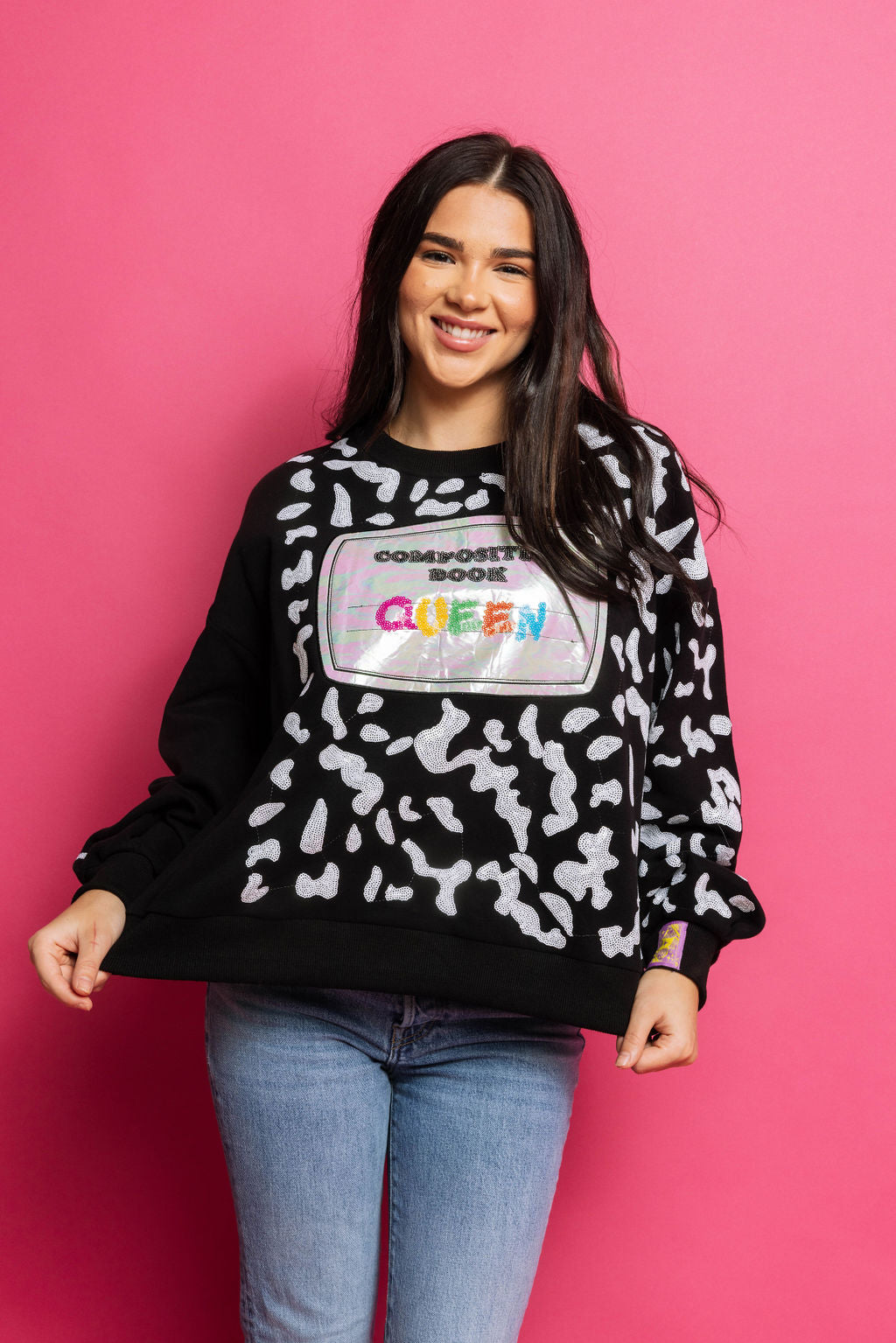 Queen of Sparkles Black Composition Book Queen Sweatshirt