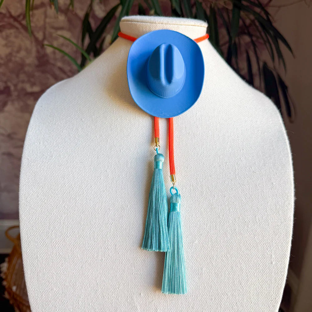Cowboy Hat Bolo Blue by Rahya Jewelry Design - Leopard Grove product image 01