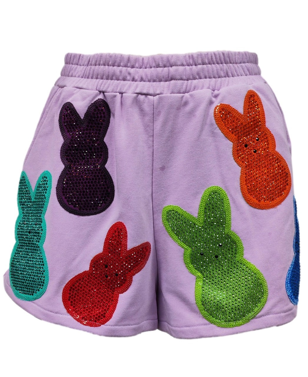 Queen of Sparkles Lavender Multi Peeps Short
