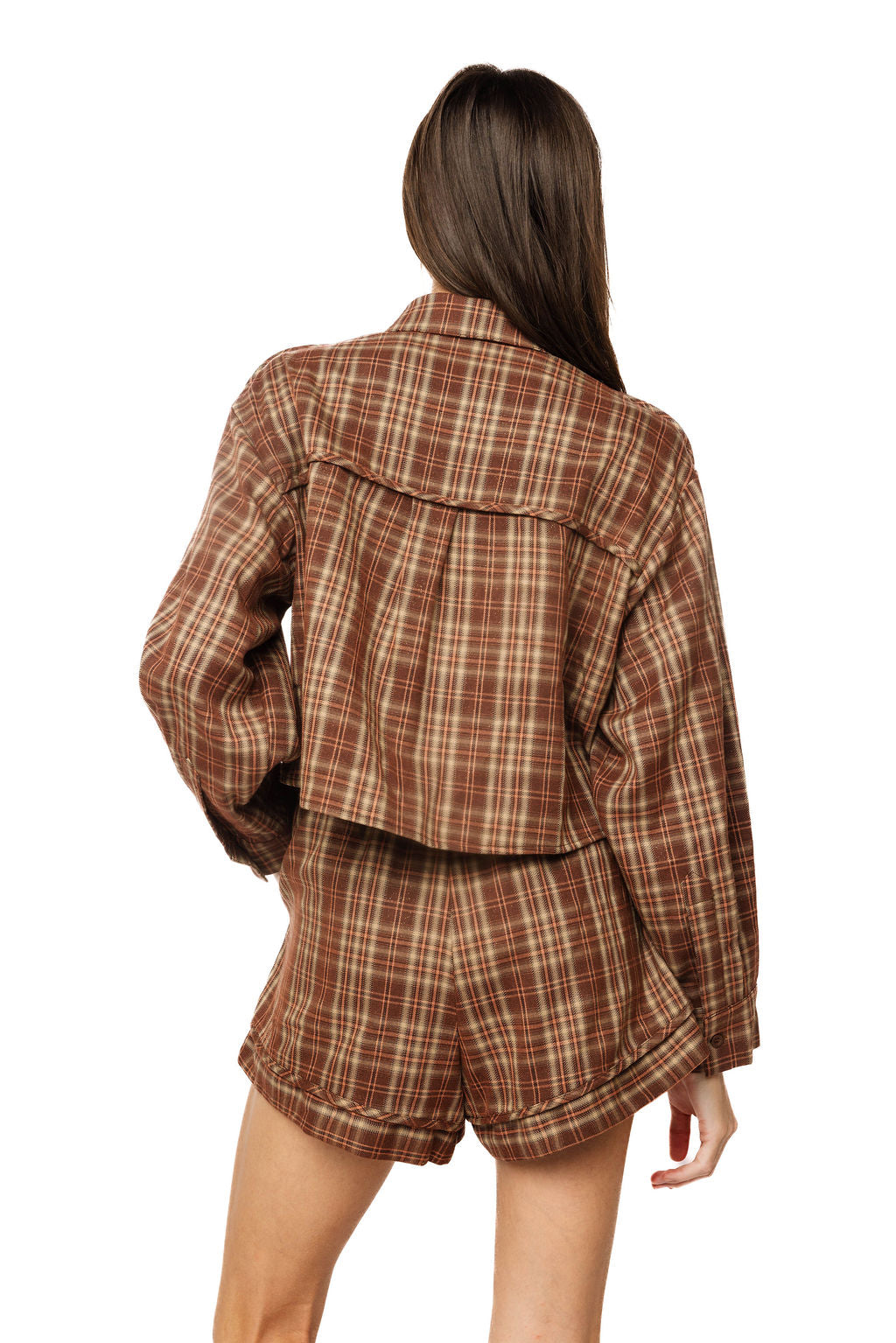 Queen of Sparkles Plaid Turkey Ruffle Patch Pocket Short