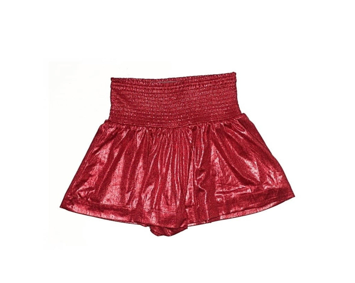 Queen of Sparkles Red Wavy Shorts - Leopard Grove product image 02