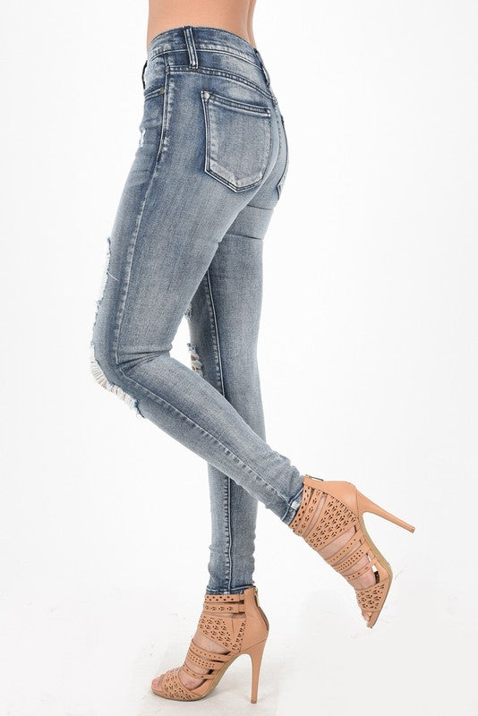 Judy Blue Wash Out Destroyed Skinny Jeans