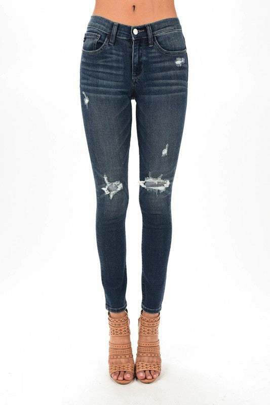 Judy Blue Destroyed Patch Skinny Jean