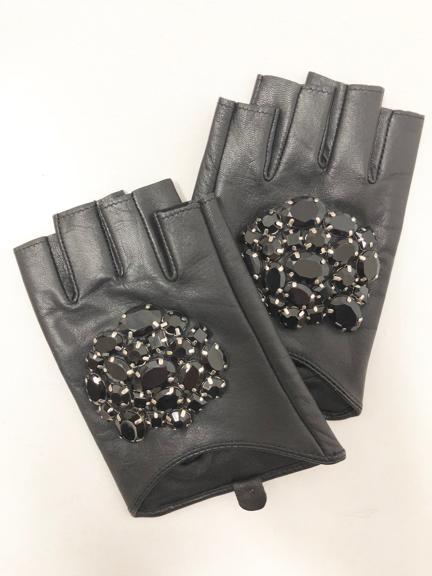 Talk To The Hand Driving Gloves With Rhinestone