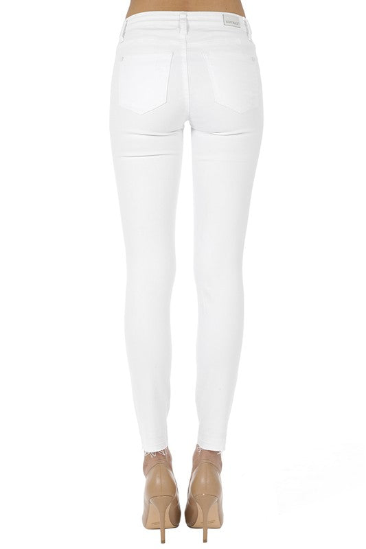 womens white jean distressed destroyed skinny stretch jean