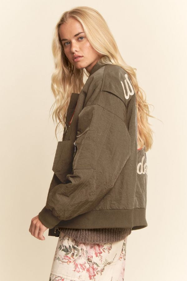 West Coast Rodeo Embroidery Bomber - Mocha