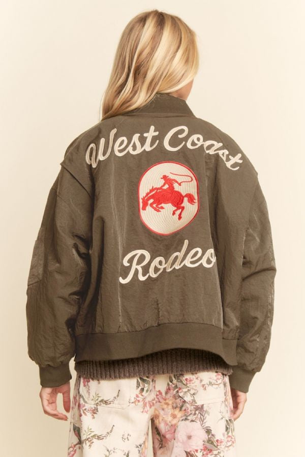 West Coast Rodeo Embroidery Bomber - Mocha