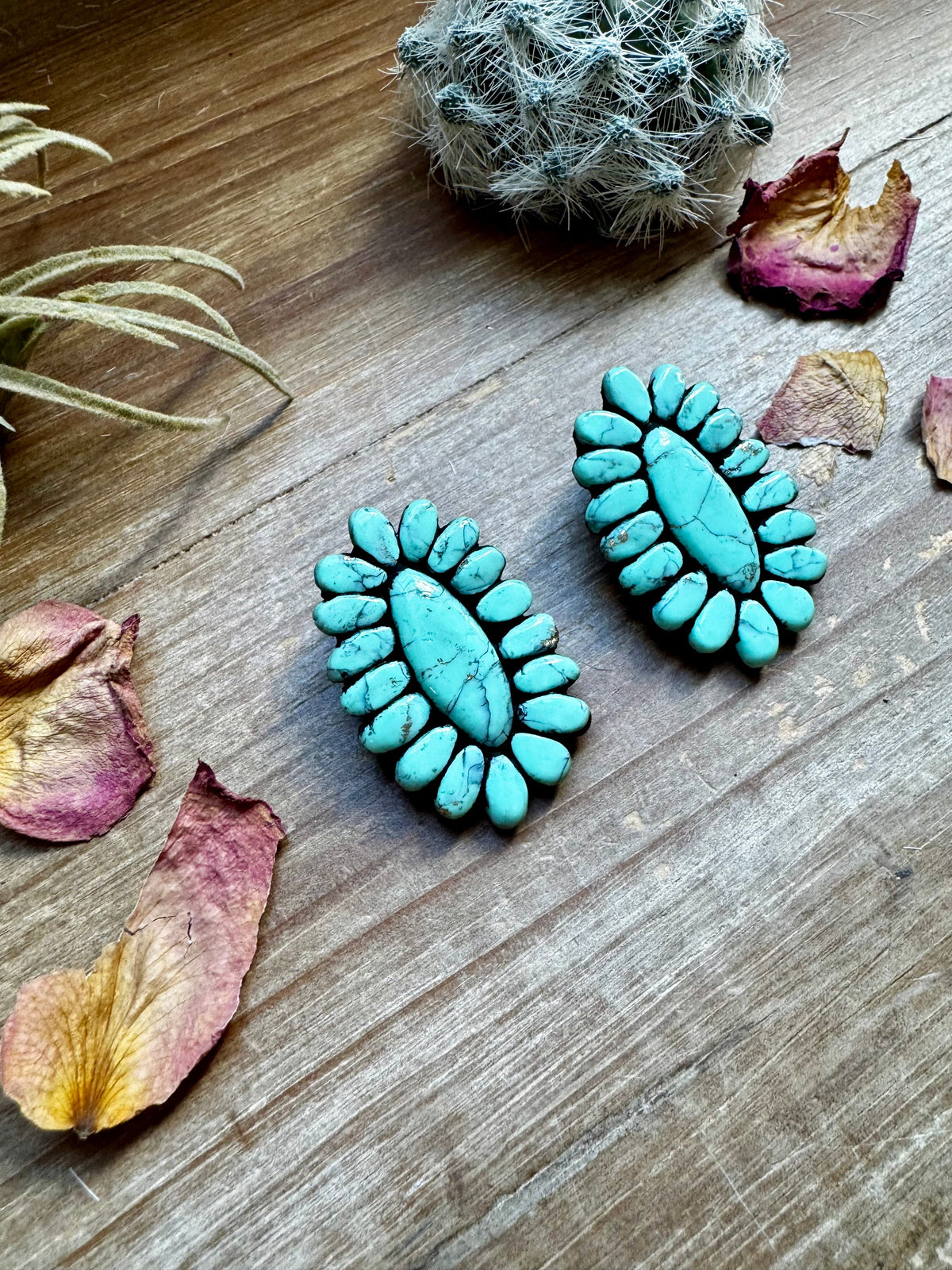 Mint Concho Large Clay Stud Earrings by The Bijoux FAB Jewelry