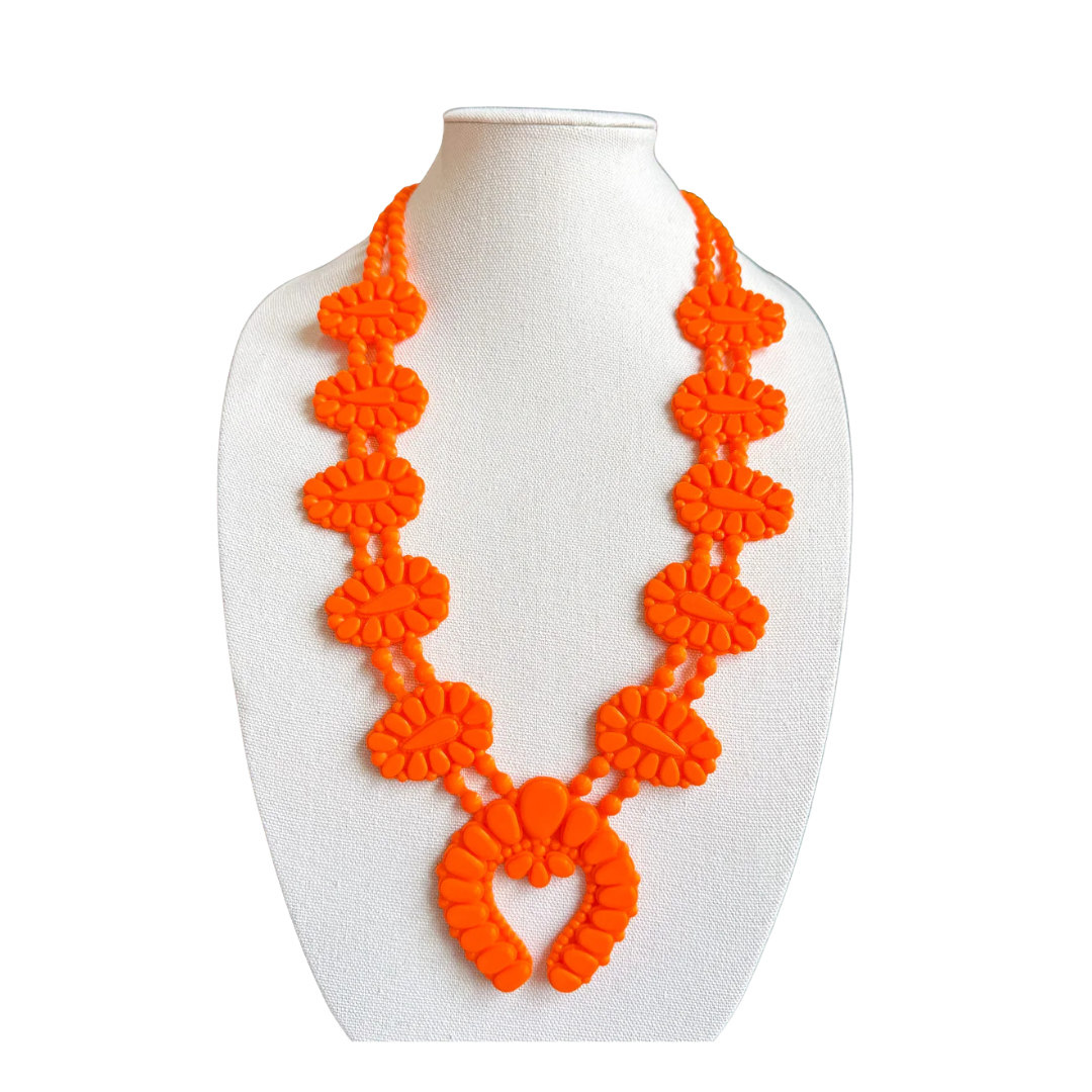 Golden Hour Necklace in Stardust Orange Citrus by Rahya Jewelry Design