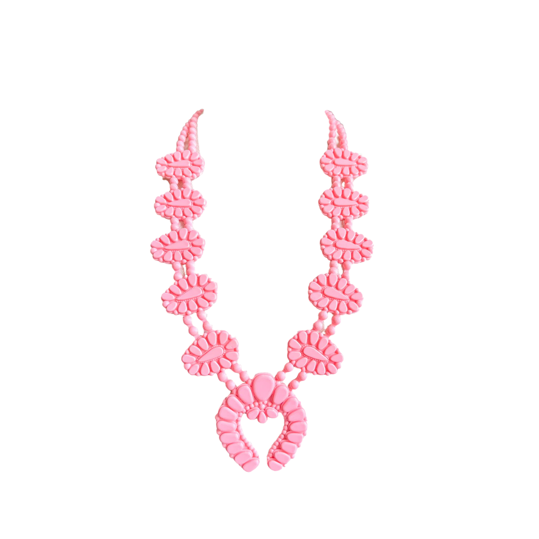 Golden Hour Necklace in Stardust Bubblegum Pink by Rahya Jewelry Design