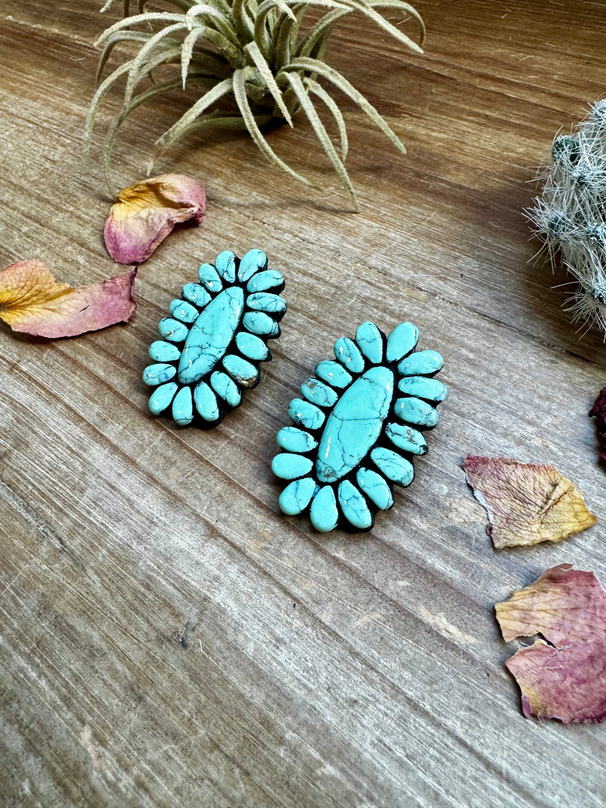Mint Concho Large Clay Stud Earrings by The Bijoux FAB Jewelry