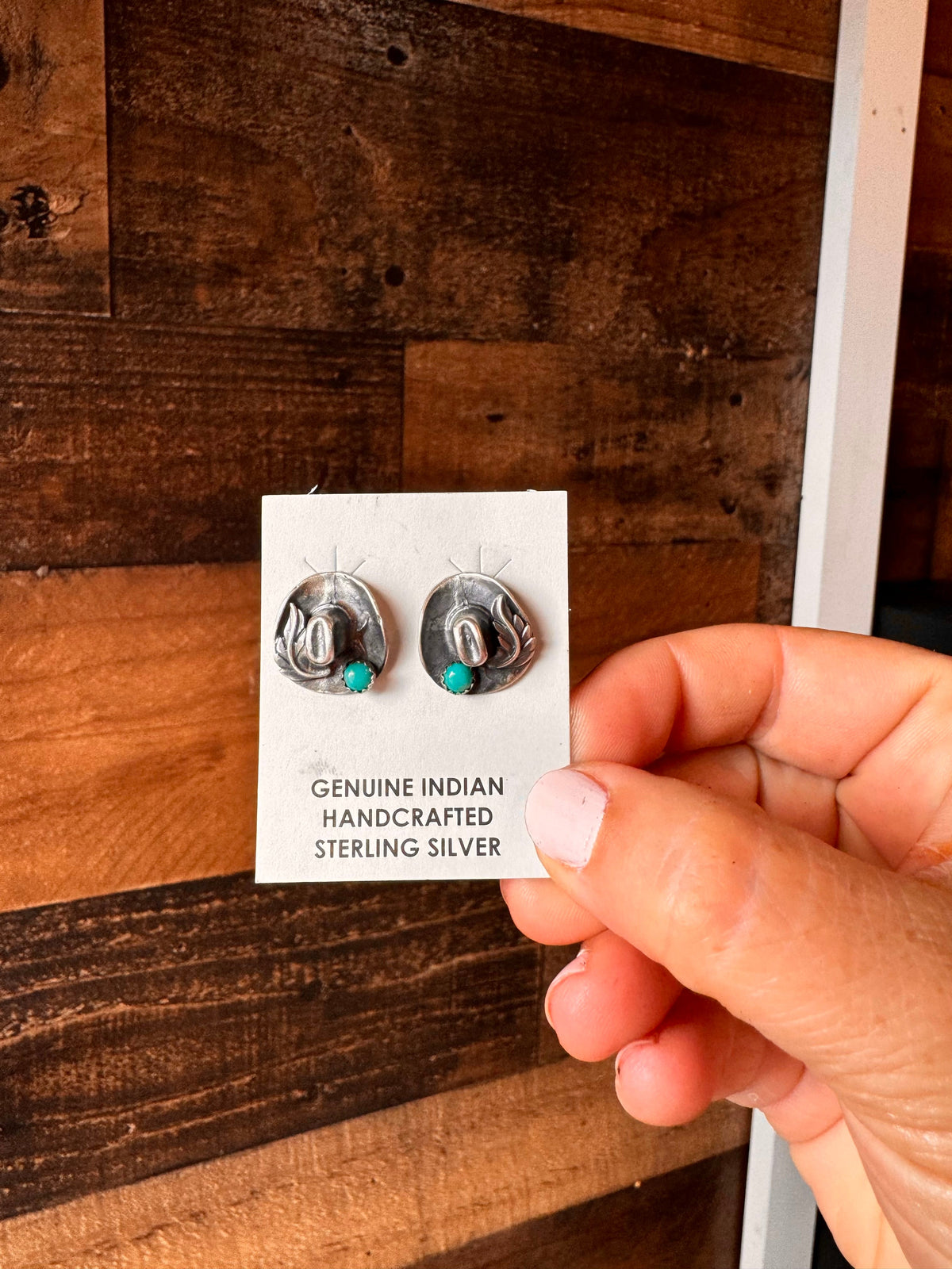 Cowboy Hat Stud Earrings with Kingman Turquoise by The Bijoux FAB Jewelry