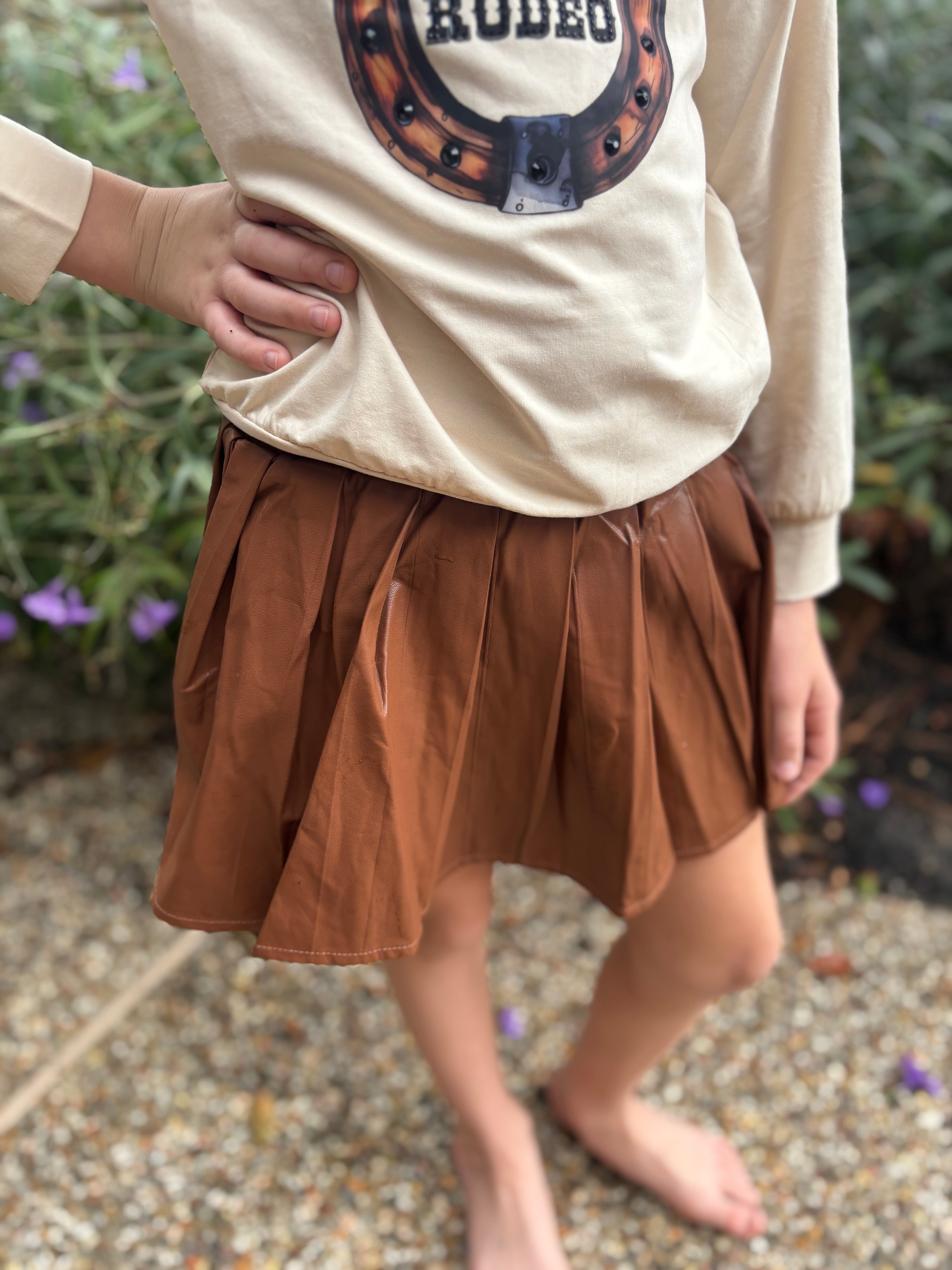 Kids - Chocolate Pleated Skort