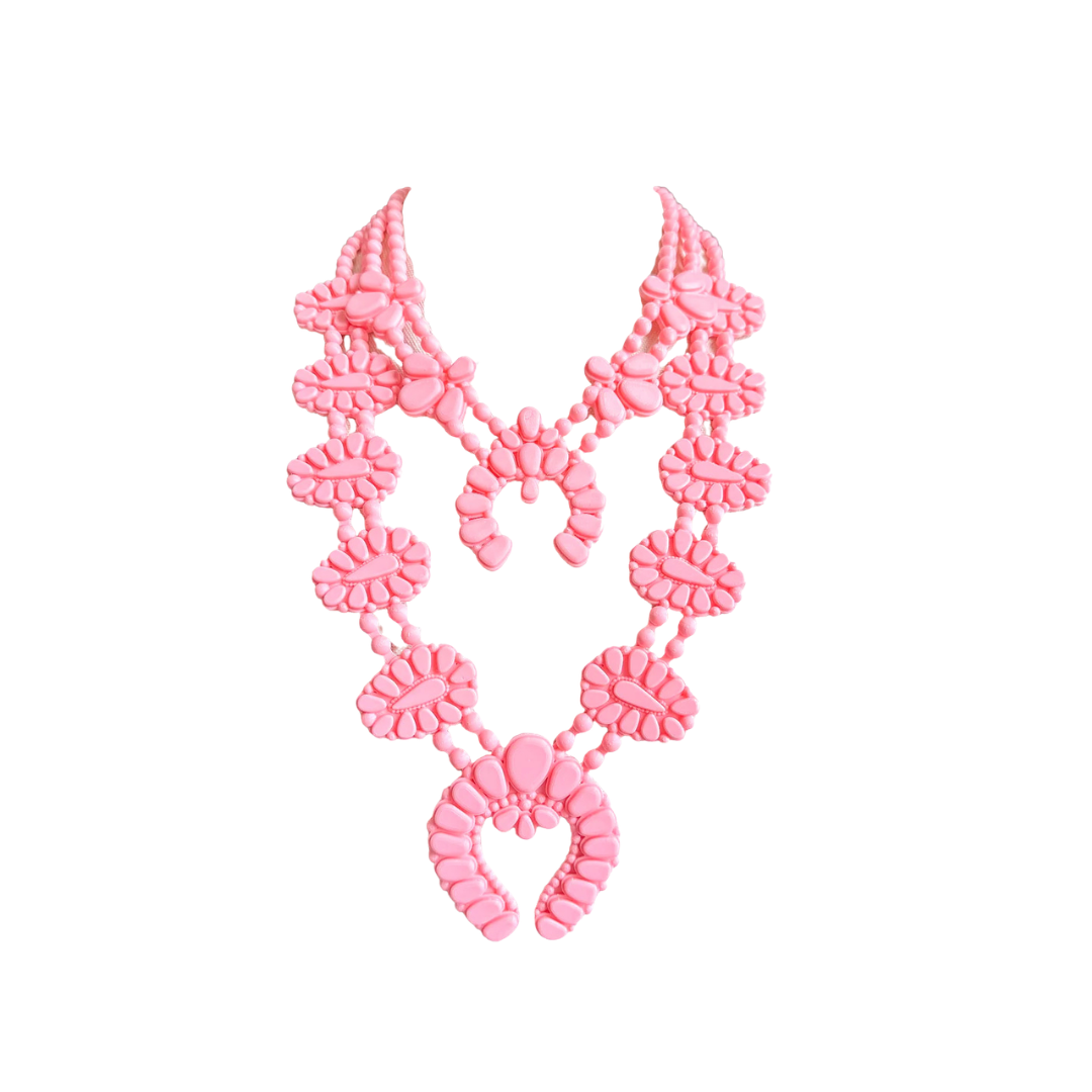 Golden Hour Necklace in Stardust Bubblegum Pink by Rahya Jewelry Design