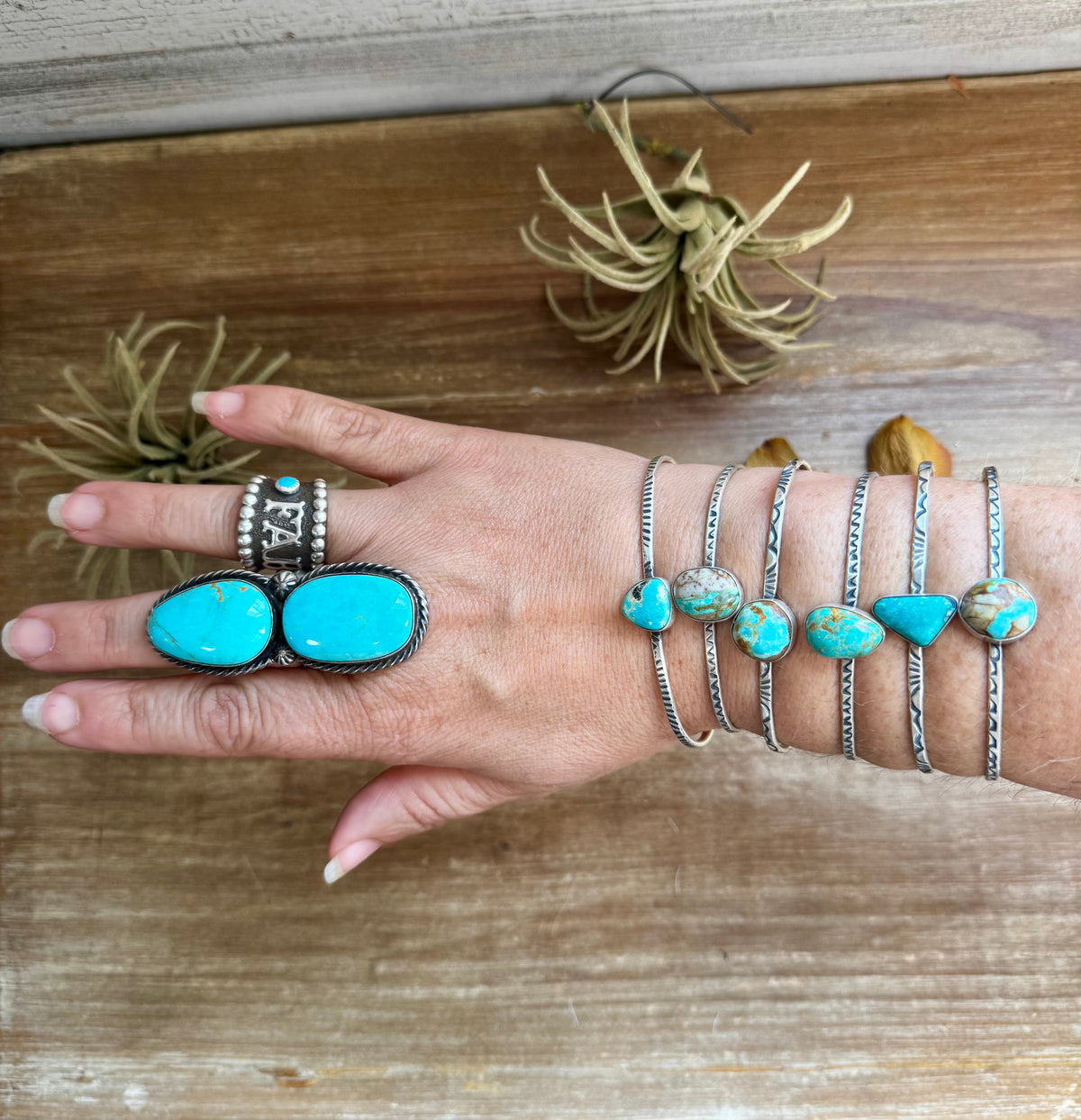 Royston Turquoise Cuff – Sterling Silver by The Bijoux FAB Jewelry
