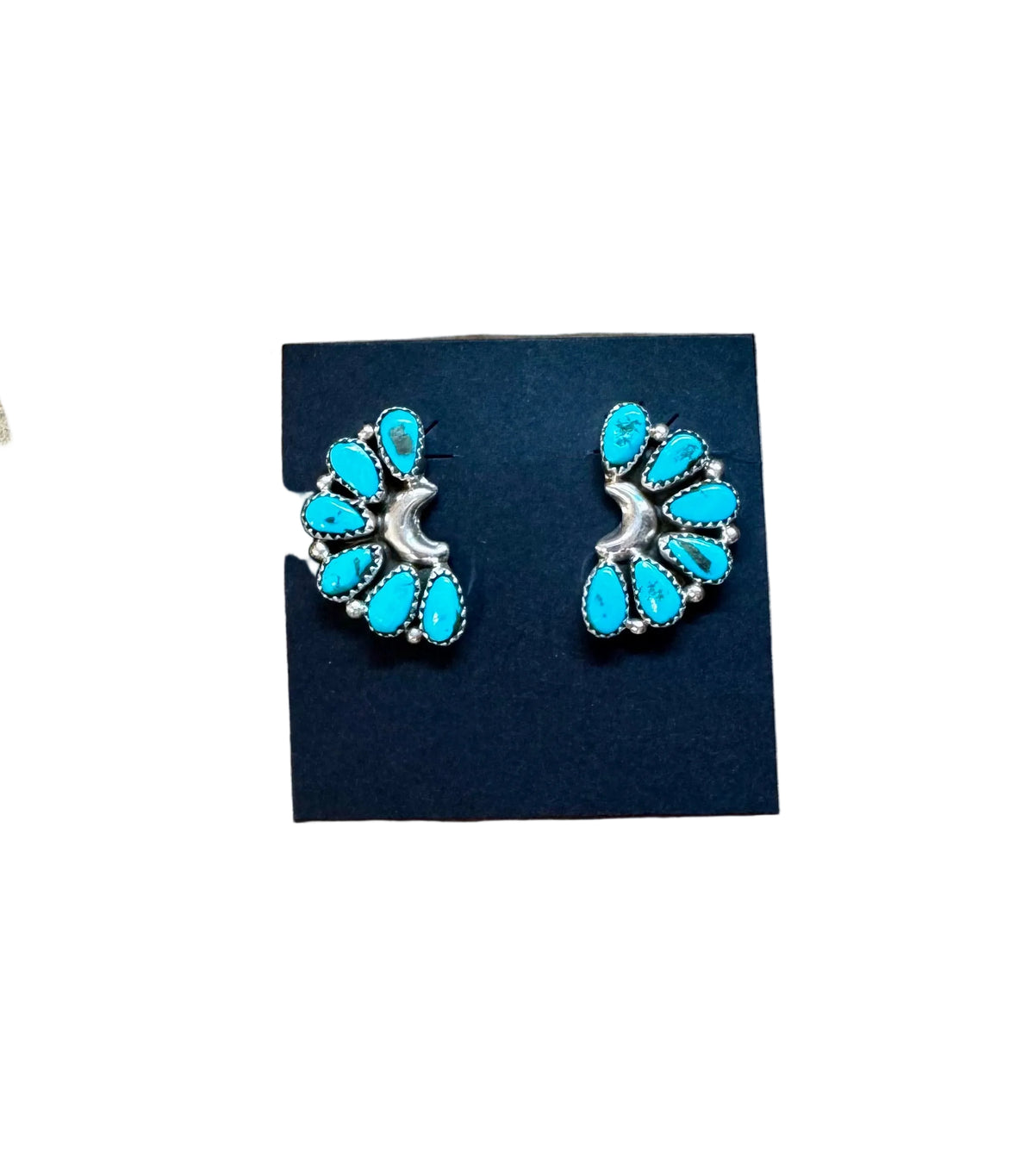 Kingman Turquoise Cluster Earrings – Sterling Silver by The Bijoux FAB Jewelry