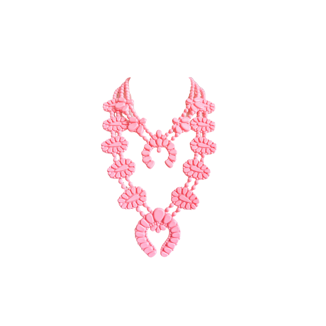Night Bloom Necklace in Stardust Bubblegum Pink by Rahya Jewelry Design