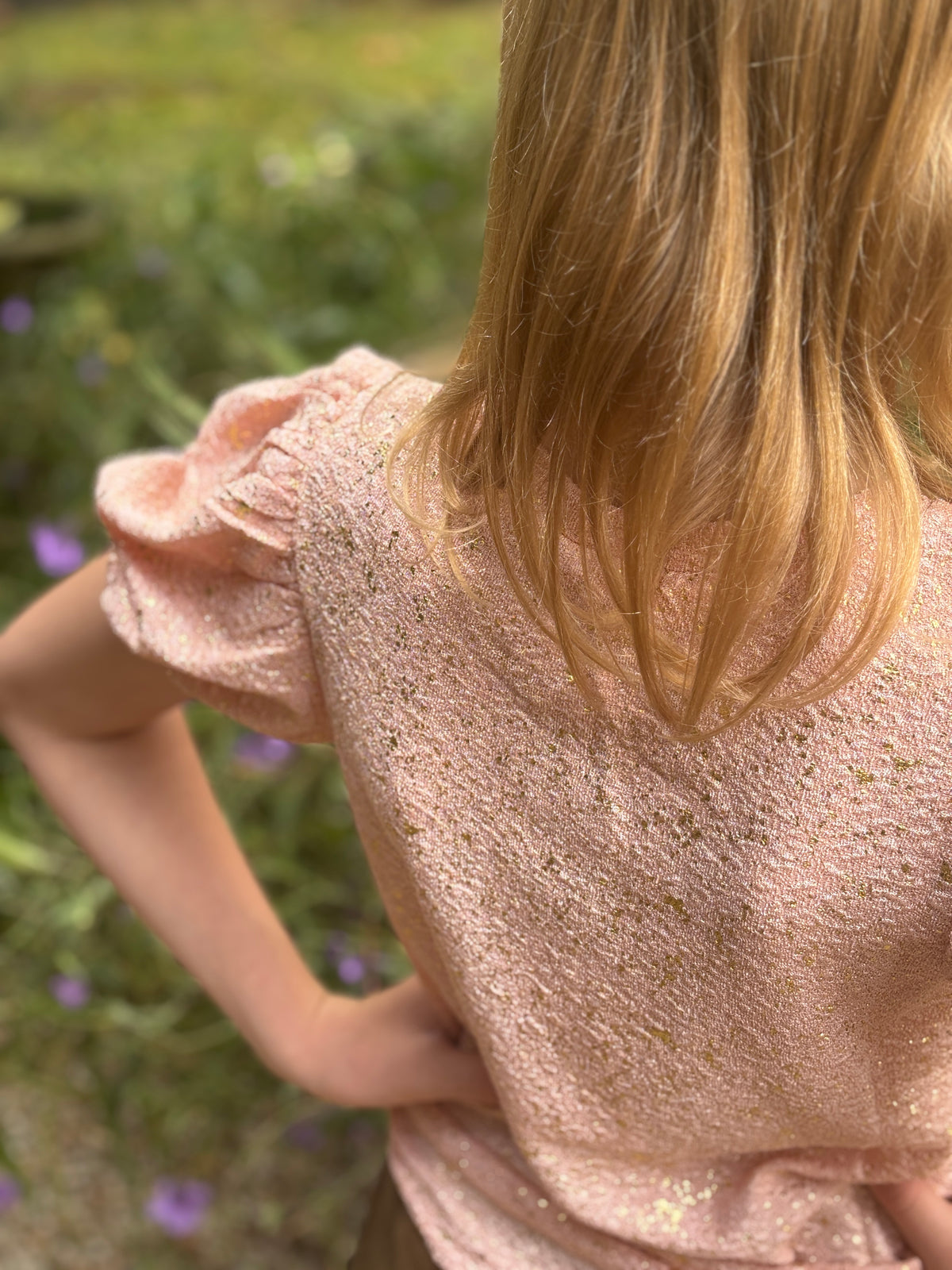 Kids - Peach Foil Flake Top by ML Kids