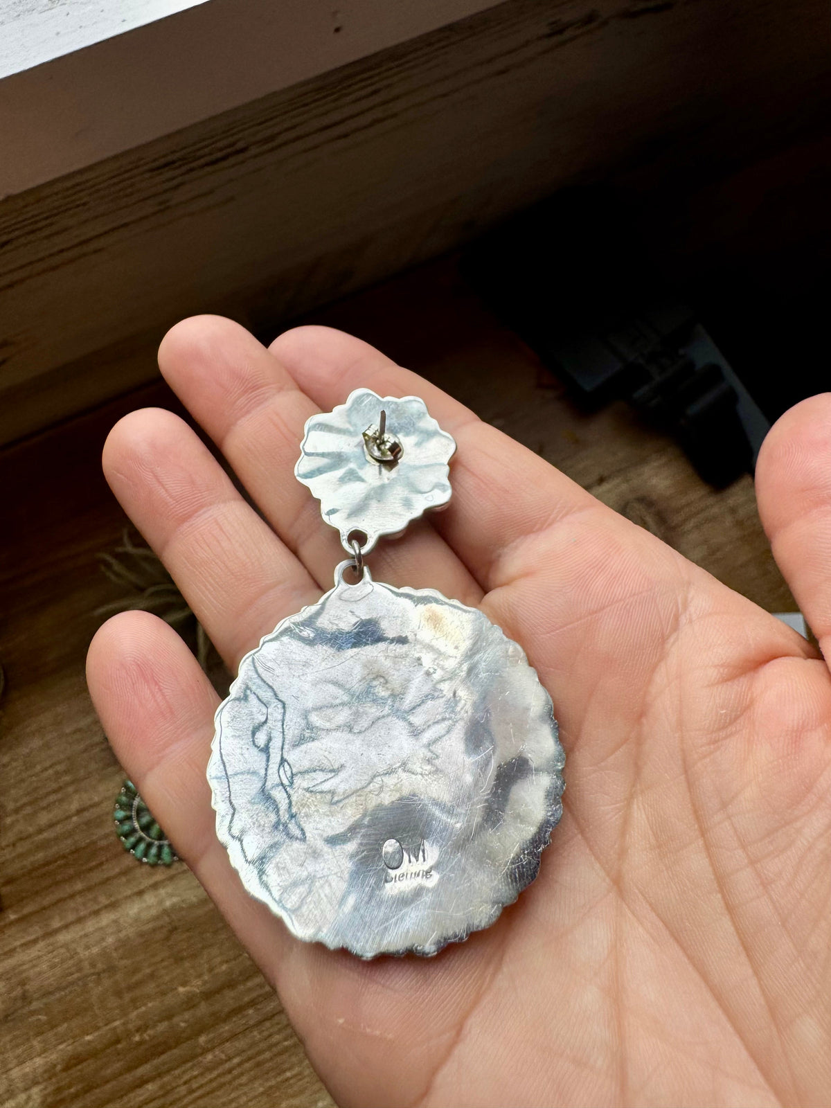 Cluster Dangle Earrings – Kingman Turquoise & Sterling Silver — product photo.