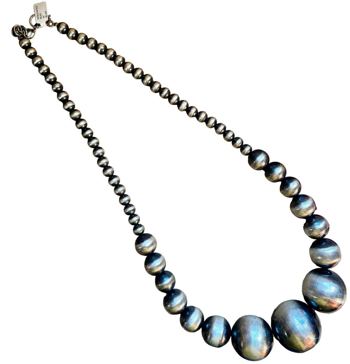36 inch Massive sterling silver pearls graduated by The Bijoux FAB Jewelry