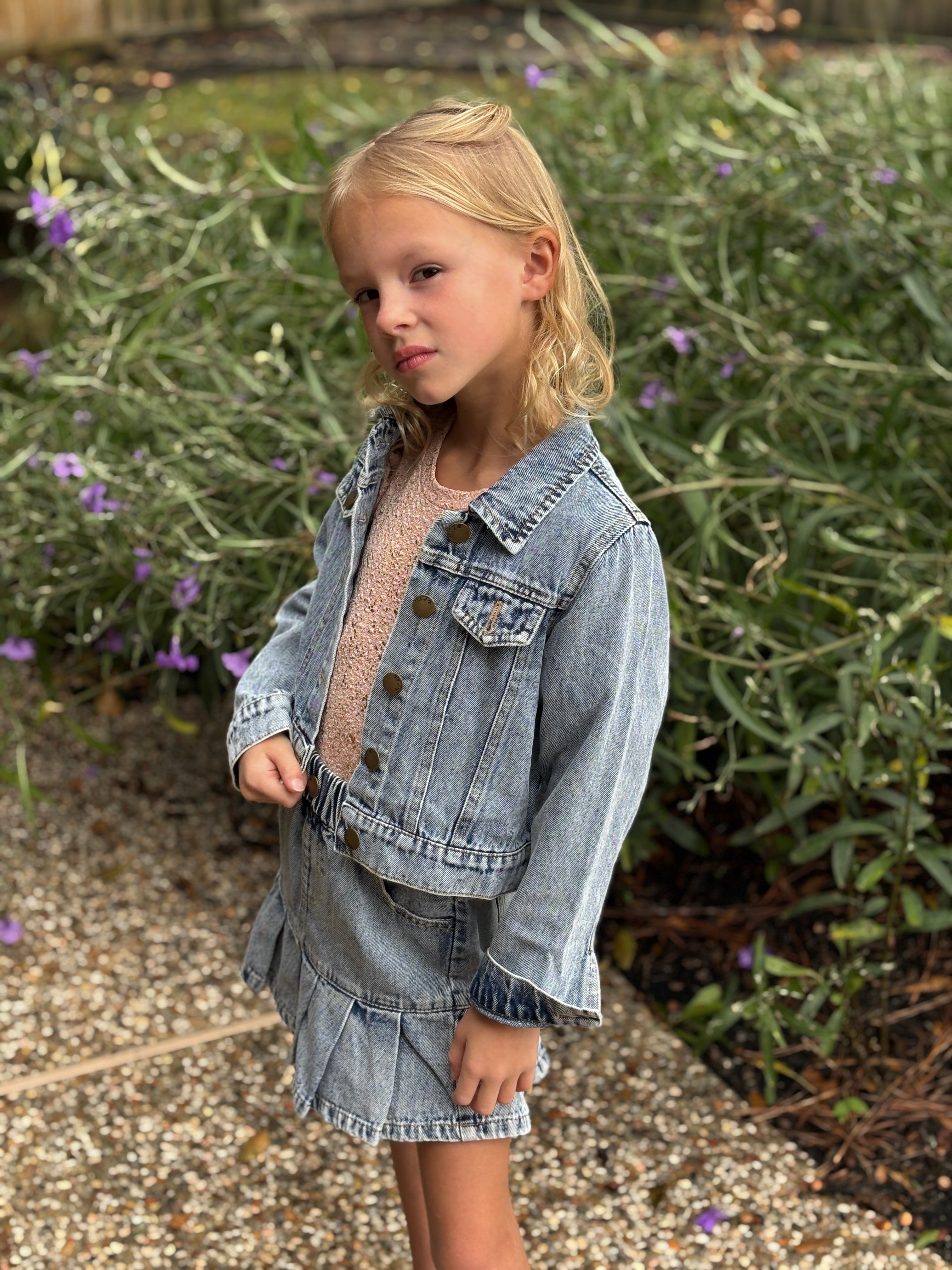 Kids Set - Denim Acid Wash Set