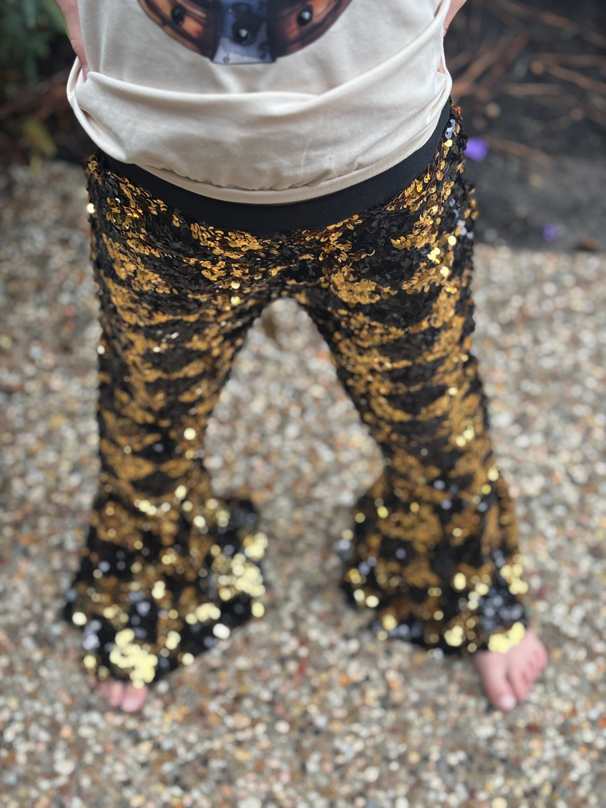Kids - Sequin Black & Gold Bells by ML Kids