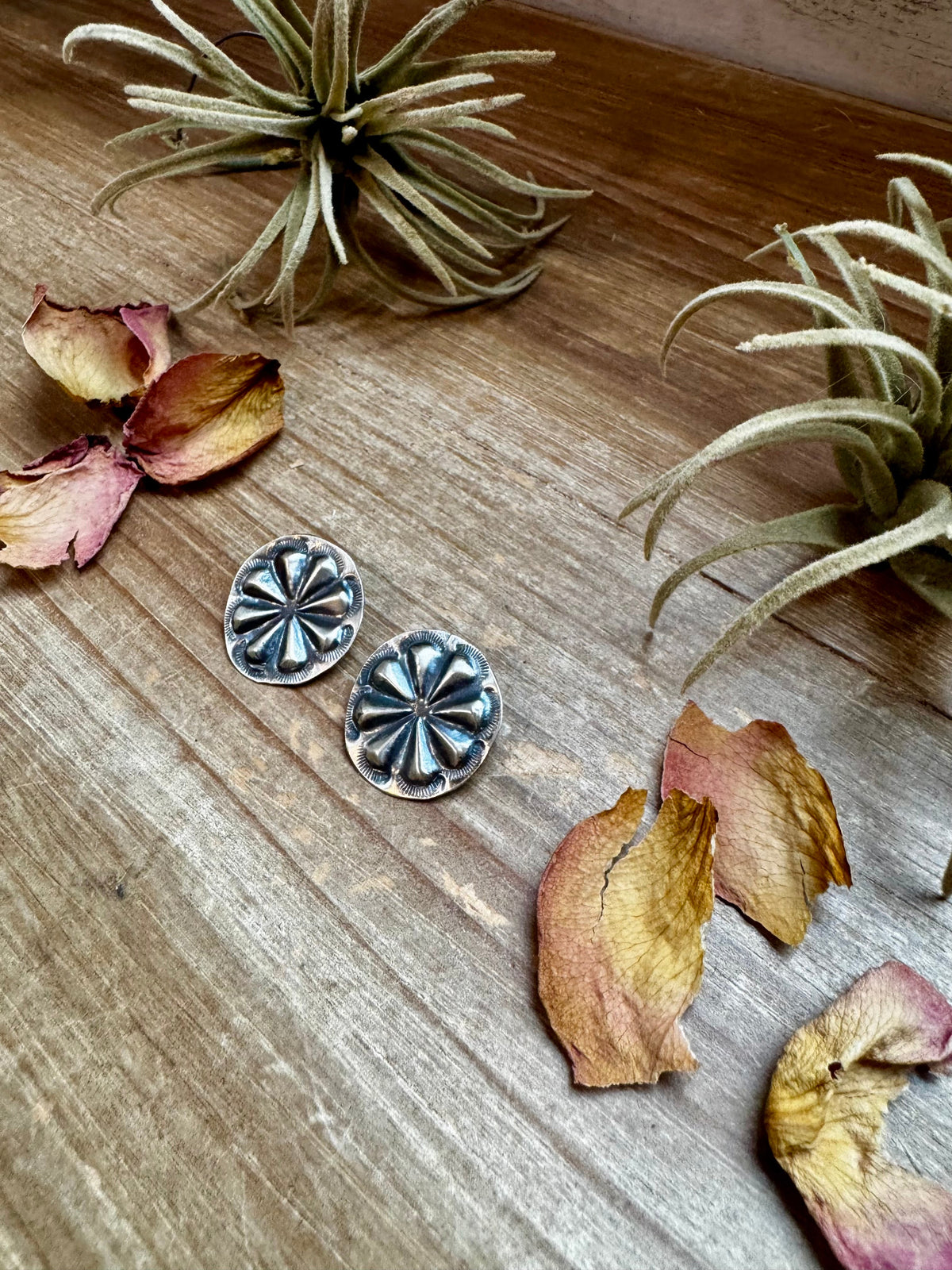 Concho Stud Earrings – Sterling Silver by The Bijoux FAB Jewelry