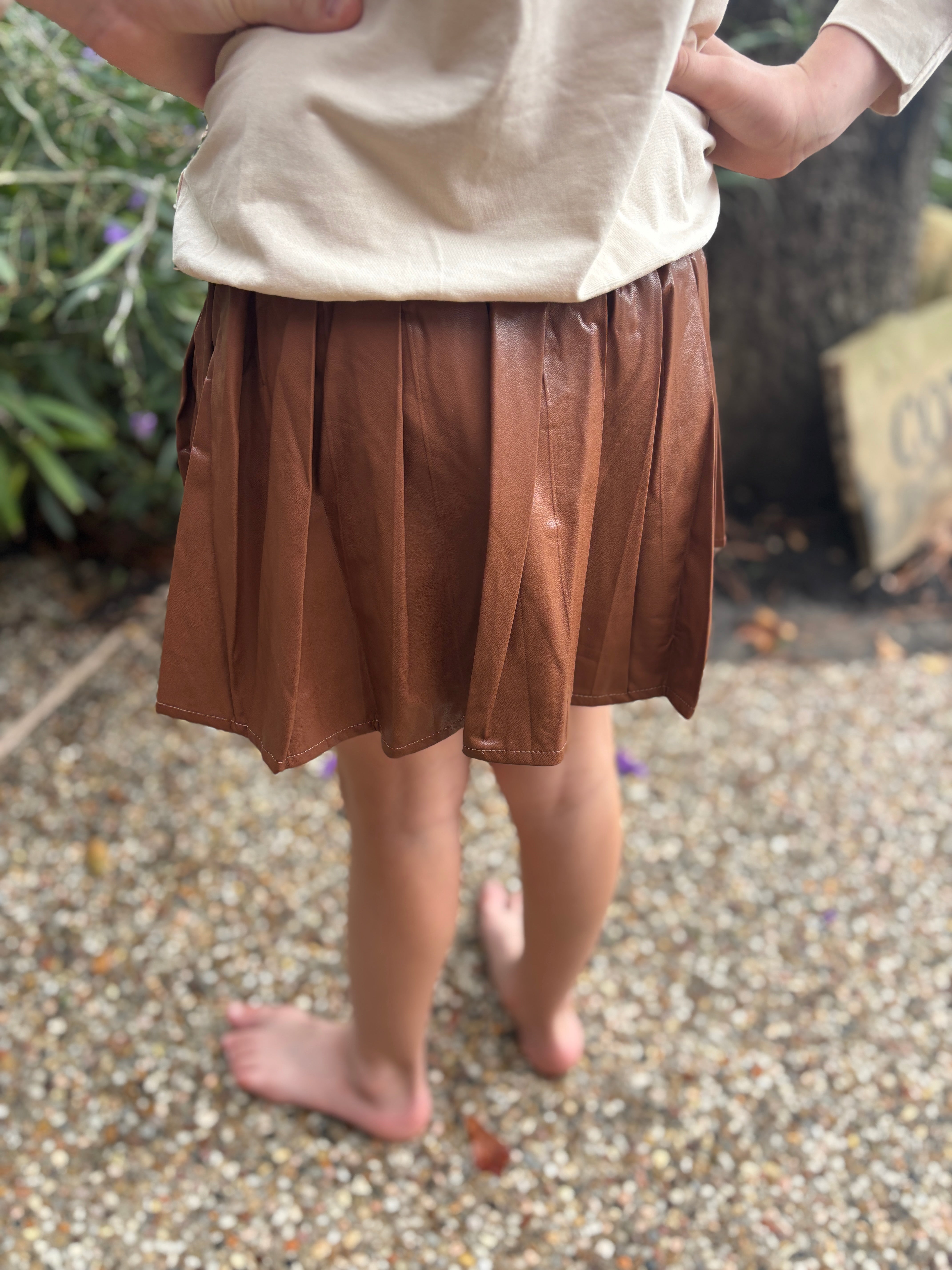 Kids - Chocolate Pleated Skort