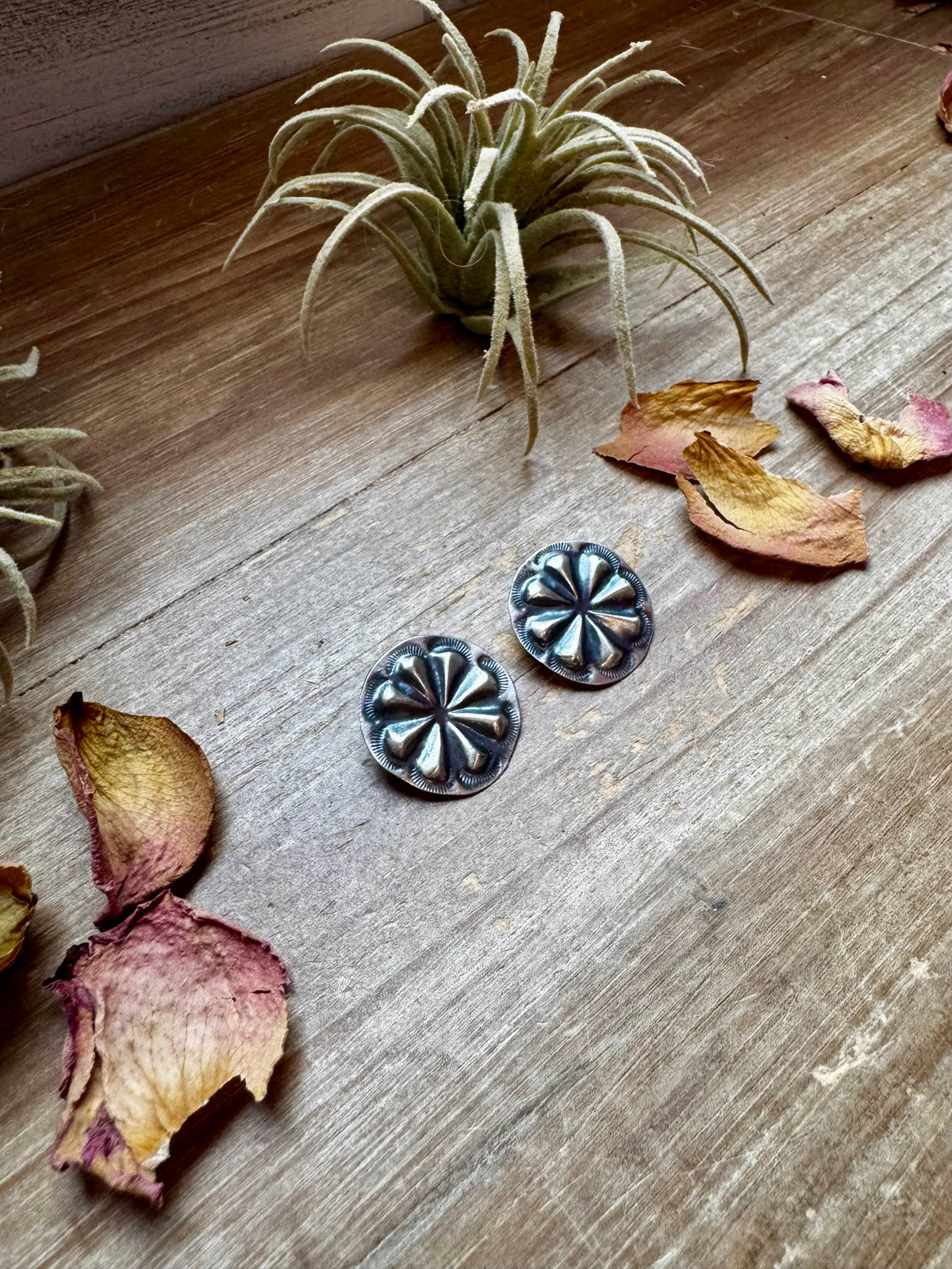 Concho Stud Earrings – Sterling Silver by The Bijoux FAB Jewelry