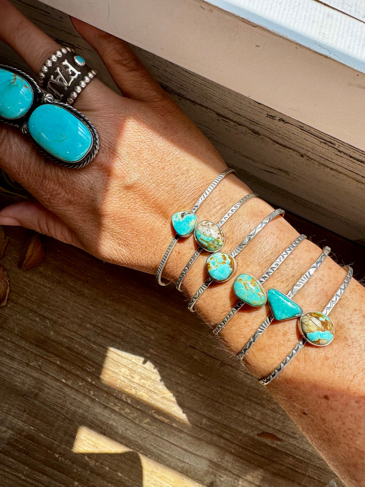 Royston Turquoise Cuff – Sterling Silver by The Bijoux FAB Jewelry