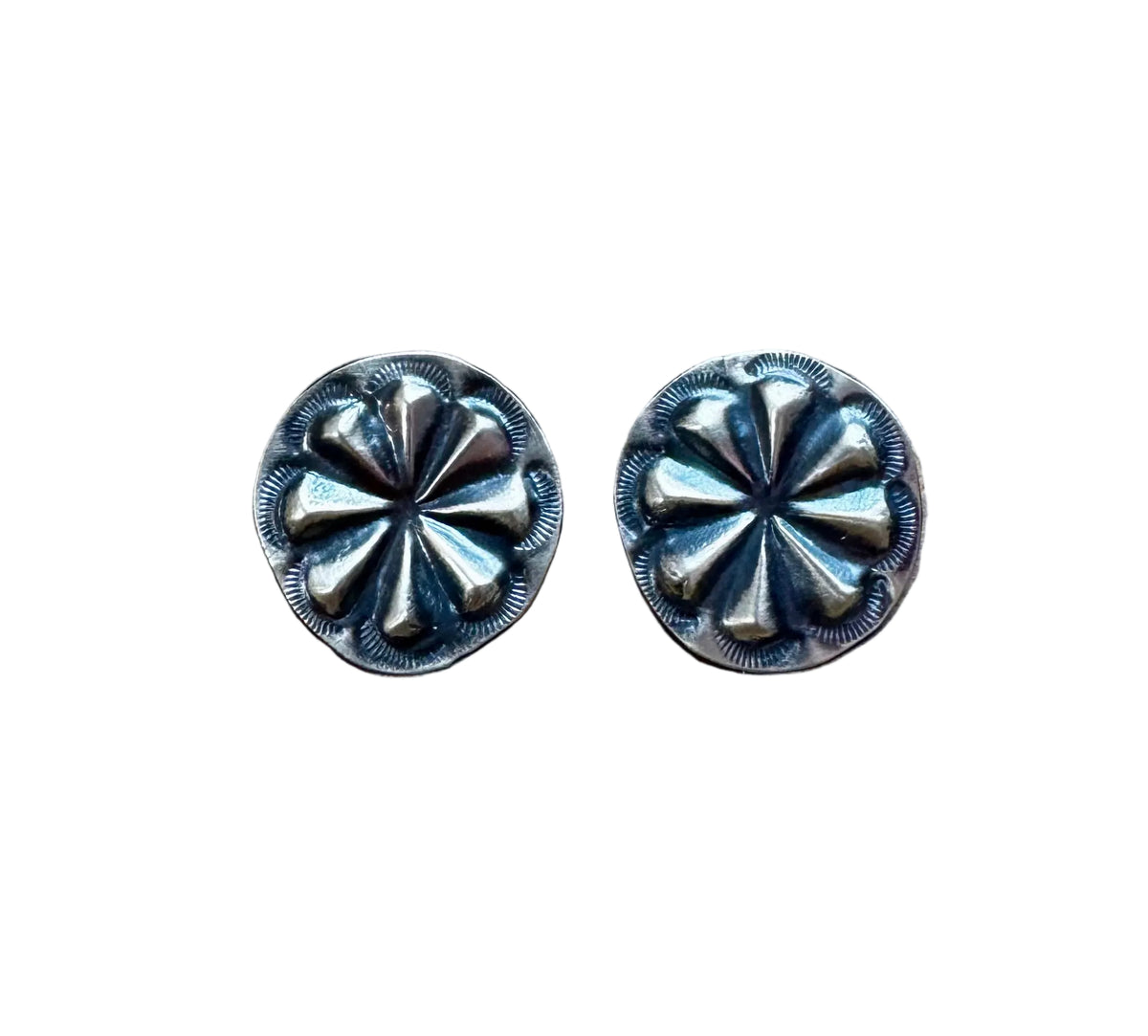 Concho Stud Earrings – Sterling Silver by The Bijoux FAB Jewelry