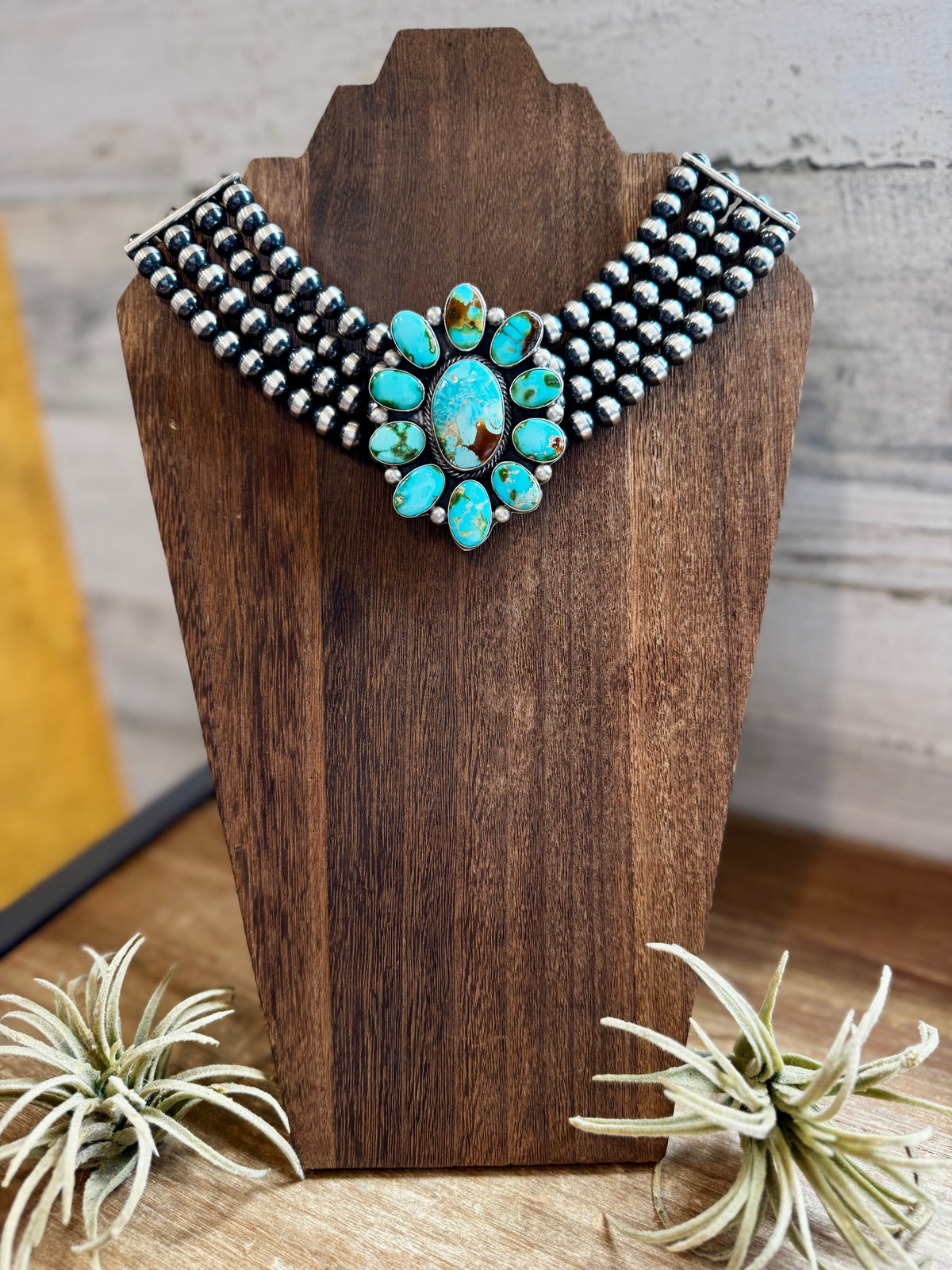 Princess Sonoran Turquoise Necklace – Emerson Thompson, Native Made, Sterling Silver — product photo.