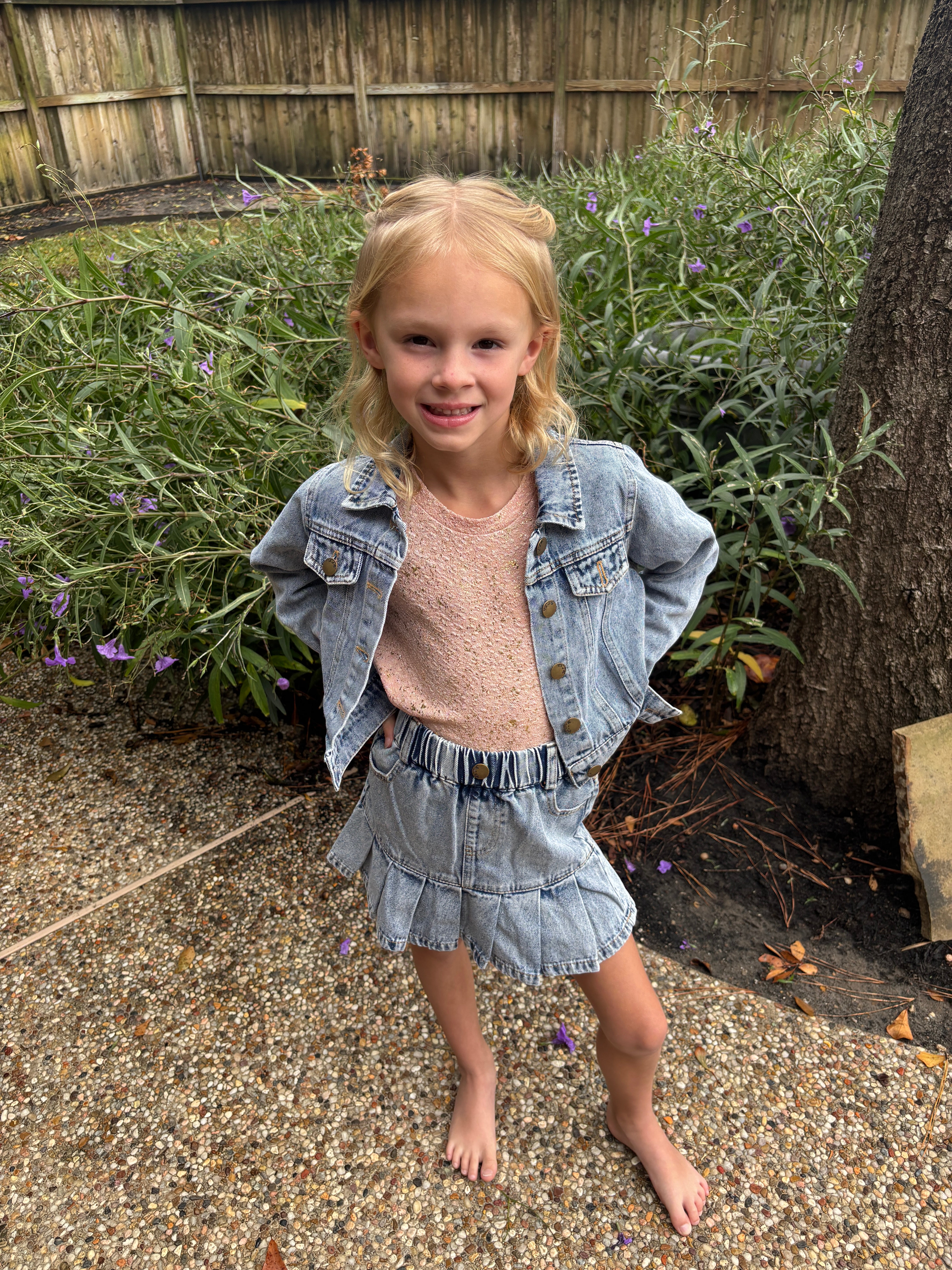 Kids Set - Denim Acid Wash Set