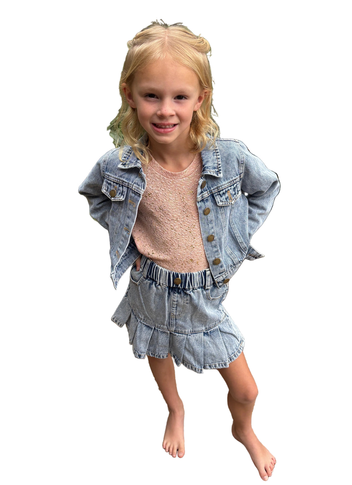 Kids Set - Denim Acid Wash Set by ML Kid