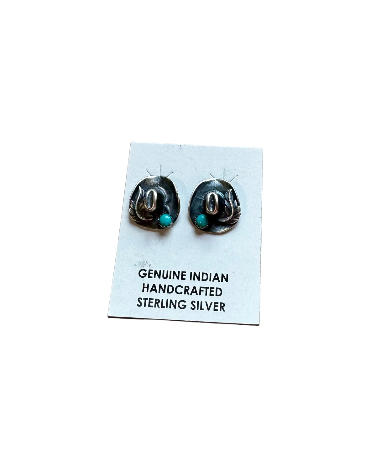 Cowboy Hat Stud Earrings with Kingman Turquoise by The Bijoux FAB Jewelry