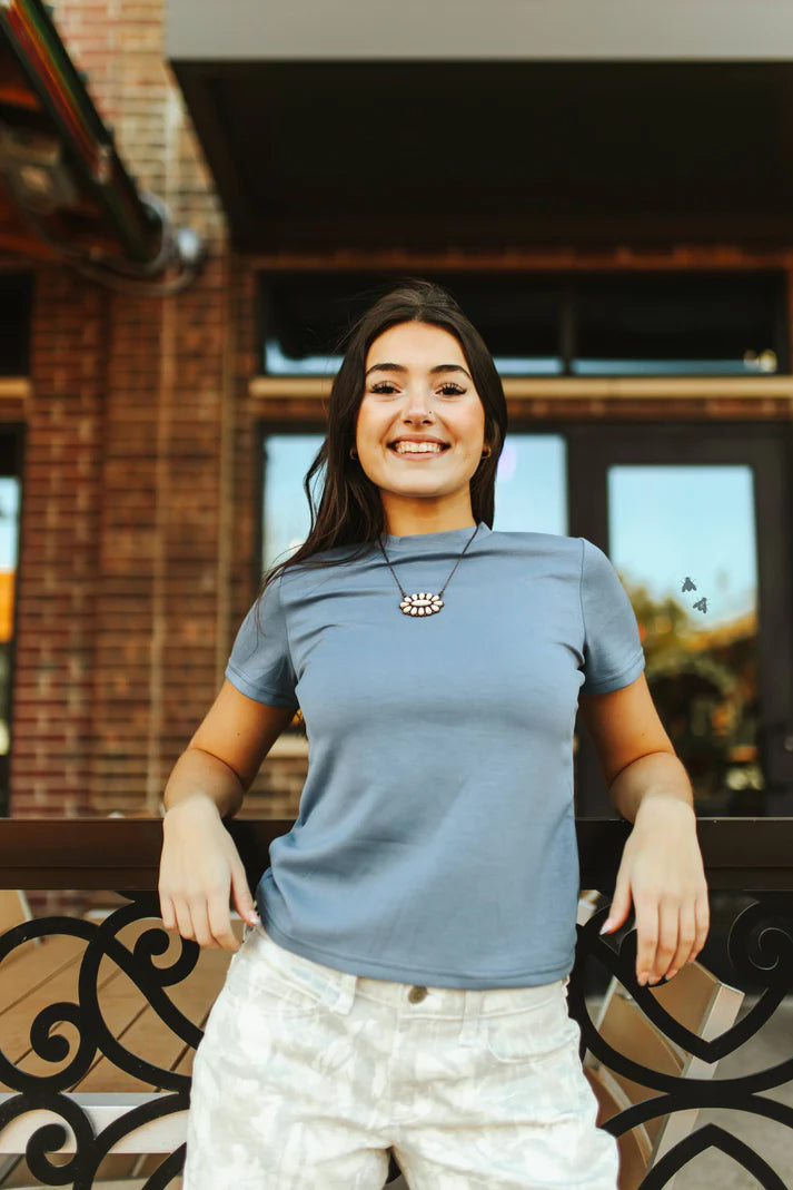Basic Snug Tee - Denim by 2FLYCO