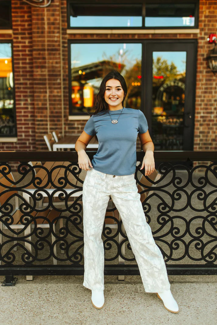 Basic Snug Tee - Denim by 2FLYCO
