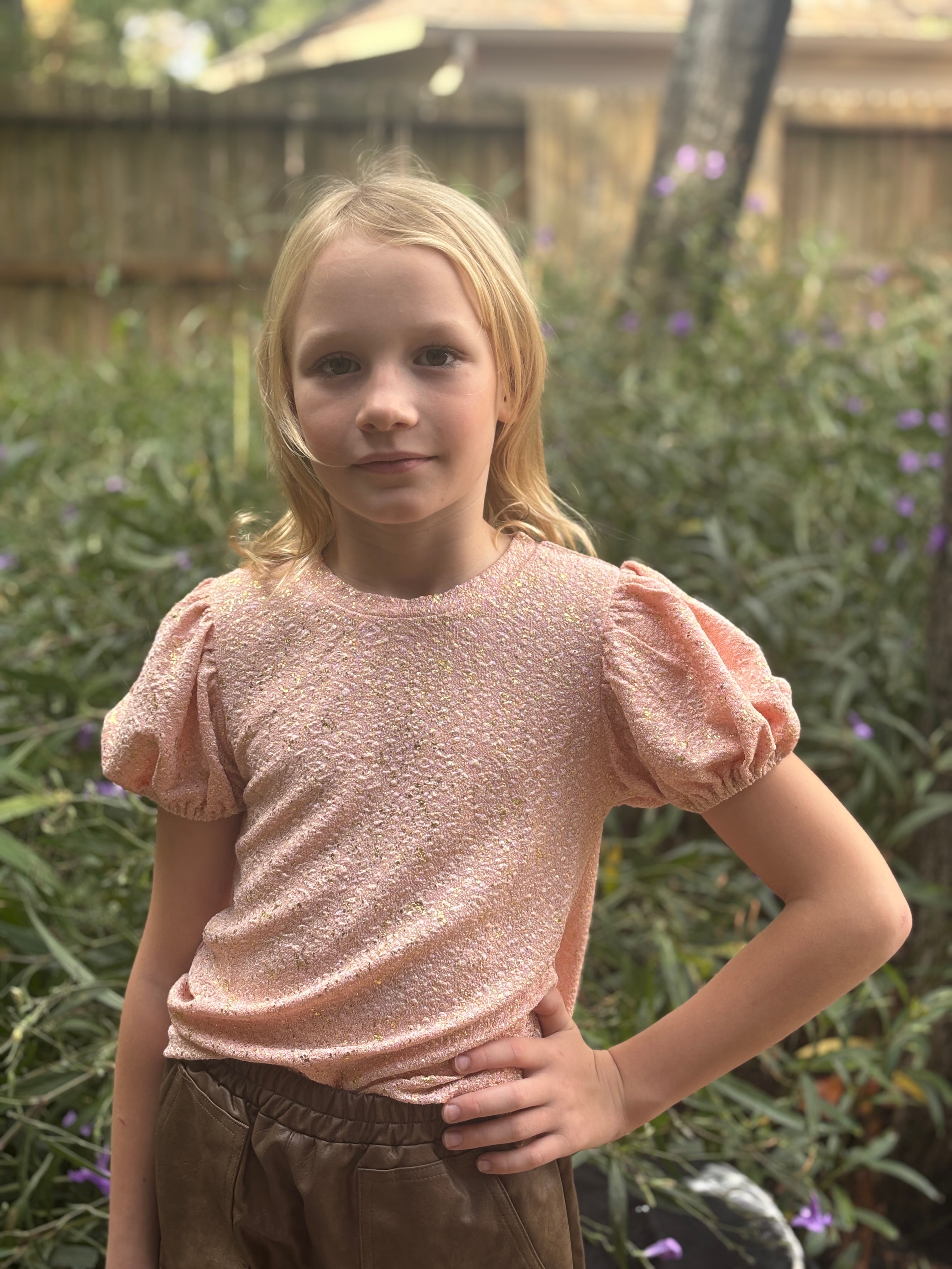 Kids - Peach Foil Flake Top