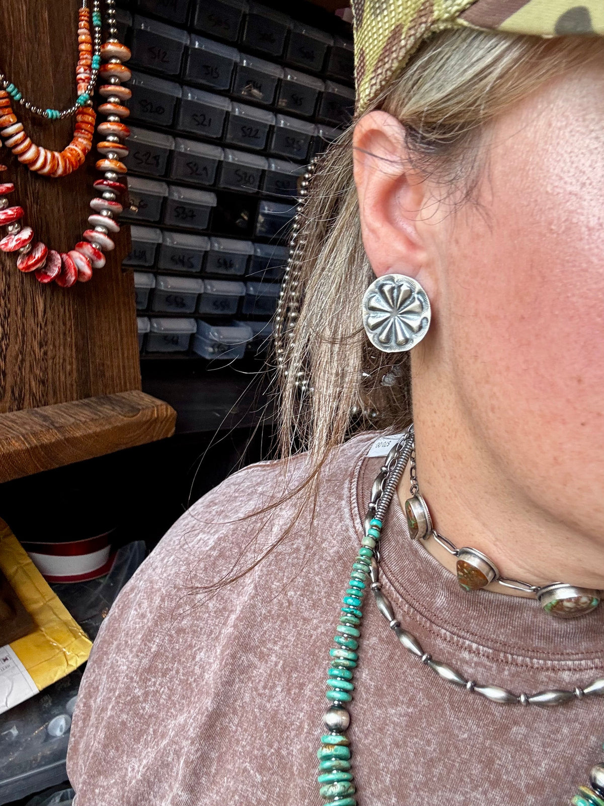 Concho Stud Earrings – Sterling Silver by The Bijoux FAB Jewelry