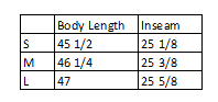Size chart for Davi&Dani olive print overalls in S, M, and L, listing body length and inseam measurements in inches.