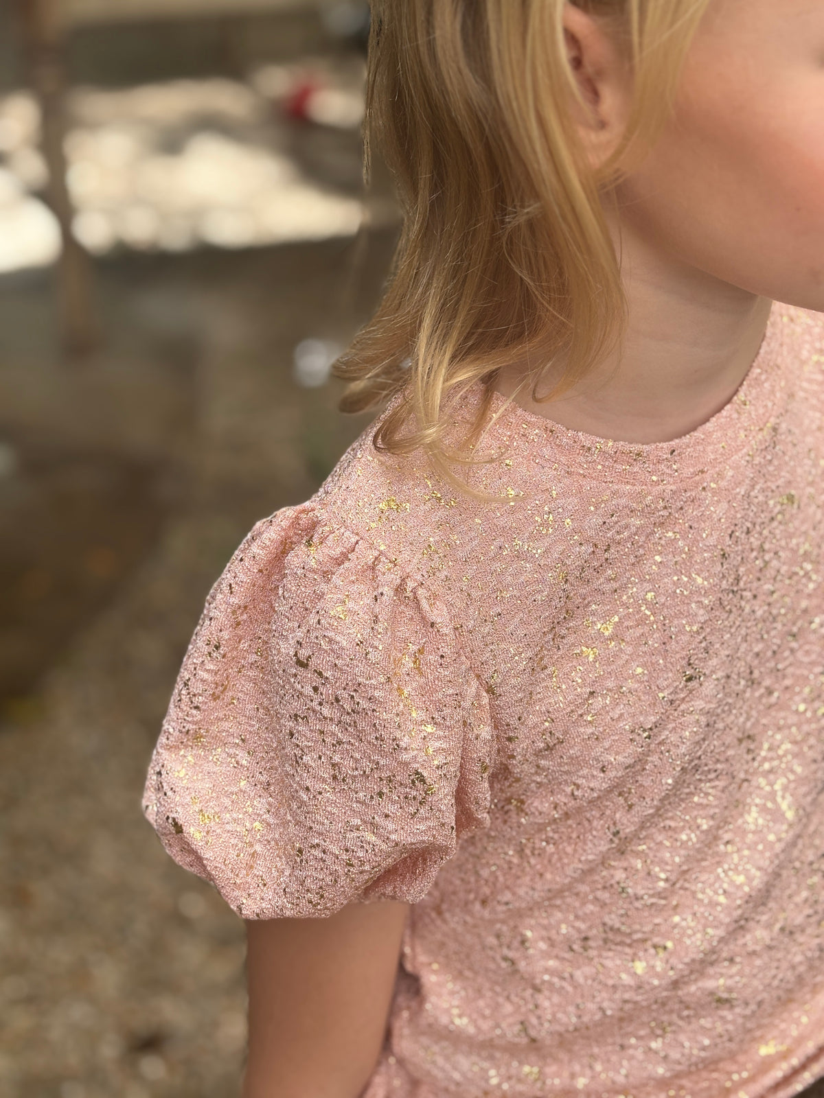 Kids - Peach Foil Flake Top by ML Kids