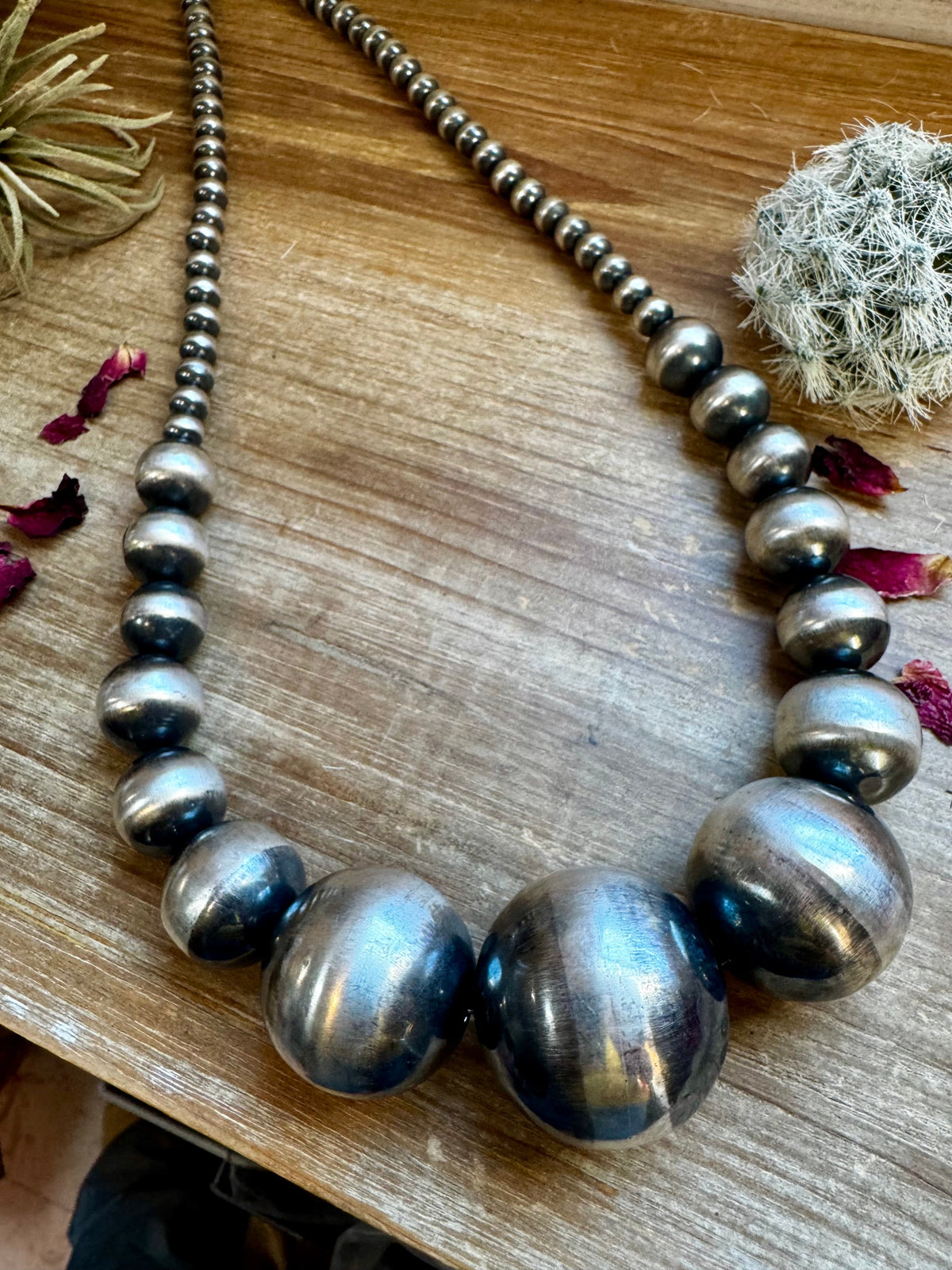 36 inch Massive sterling silver pearls graduated by The Bijoux FAB Jewelry