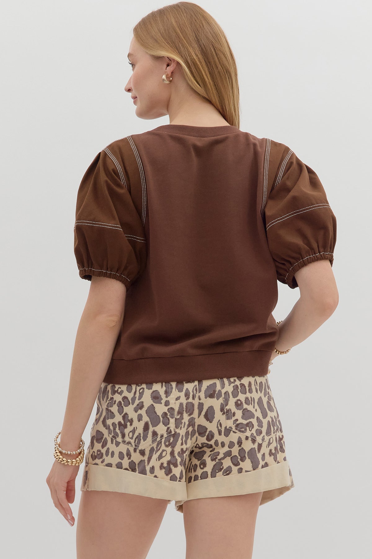 Chocolate Jean Stitch Top by Entro