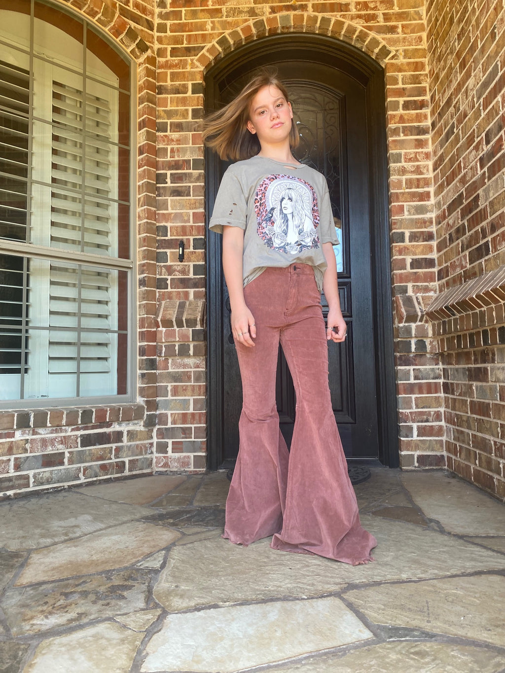 Free People Cord Bell Bottom Mauve